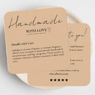 Laat ons een Review handgemaakt met liefde rustiek Vierkante Visitekaartje