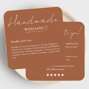 Laat ons een Review handgemaakt met liefde terraco Vierkante Visitekaartje