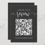 Laat ons een Review QR code grijs chique modern mi (Voorkant / Achterkant)