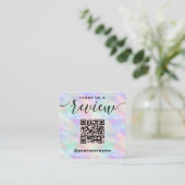 Laat ons een Review QR code iriserend stijlvol Log Informatiekaartje (Staand voorkant)