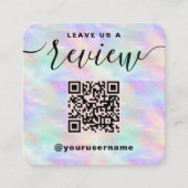 Laat ons een Review QR code iriserend stijlvol Log Informatiekaartje (Voorkant)