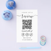 Laat ons een Review QR Code Social Media Logo Whit Flyer (Enkel)