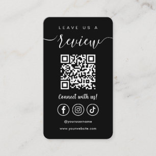 Laat ons een Review QR Code Social Media Logo Zwar Visitekaartje