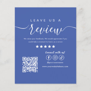 Laat ons een Review Social Media Logo Trendy Blue Flyer