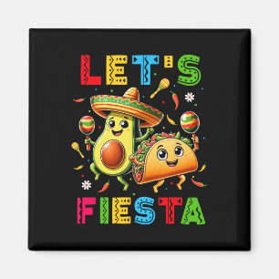 Laat ons feestvieren Taco Avocado Grappig Cinco De Magneet