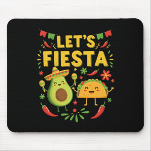 Laat ons Fiesta Taco Avocado Grappig Cinco De Mayo Muismat