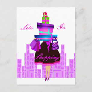 Laat ons gaan winkelen briefkaart