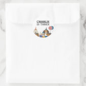 Laat ons hondje feest vieren Verjaardagsfeestje Ronde Sticker (Tas)