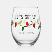 Laat ons met Kerstmis gaan Wijnglas Zonder Voet (Voorkant)