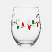Laat ons met Kerstmis gaan Wijnglas Zonder Voet (Links)