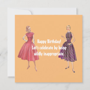 Laat ons ongeschikte Funny Retro Birthday Flat Kaart