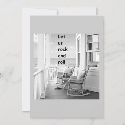 "LAAT ONS ROCK EN ROLL" INVITATIE KAART (Voorkant)