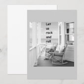 "LAAT ONS ROCK EN ROLL" INVITATIE KAART (Voorkant / Achterkant)