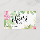 Laat ons u een Drink Script Flowers Drink Ticket k Informatiekaartje (Achterkant)