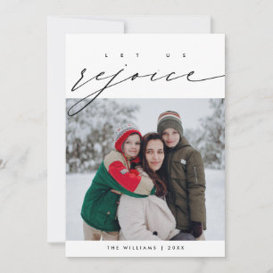 Laat Ons Vrolijk Zijn, Kerst Familie Foto Overlay Feestdagenkaart