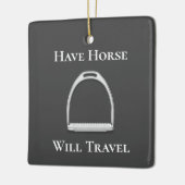 "Laat paarden reizen" Stirrup Iron Grey Keramisch Ornament (Links)