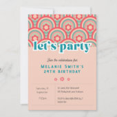 Laat Party Retro bloem kind verjaardag uitnodiging (Voorkant)