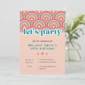 Laat Party Retro bloem kind verjaardag uitnodiging (Staand voorkant)