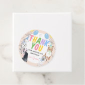 Laat Pawty Dog First Birthday Party Dank u Label (In situ)