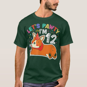 Laat Pawty Im 1212th Birthday Corgi Dog T-shirt