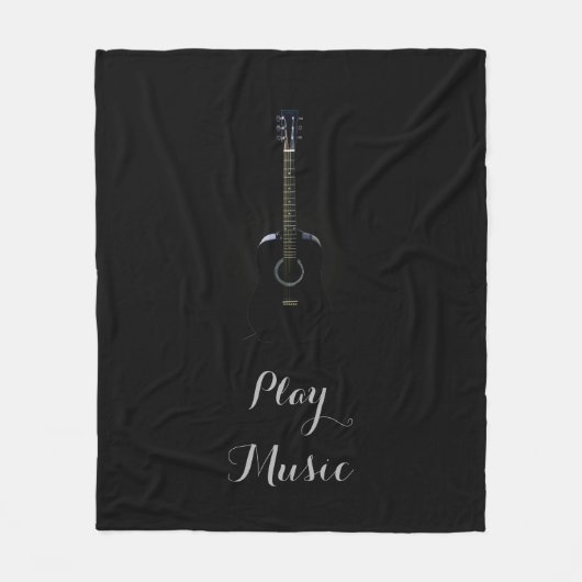 Laat Play Guitar Music Fleece Blanket (Voorkant)