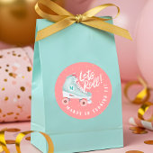 Laat Roll Fun Retro Throwback Rollerskating Vibe Ronde Sticker