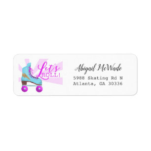Laat Roll Roller Skating Birthday Return Address Etiket