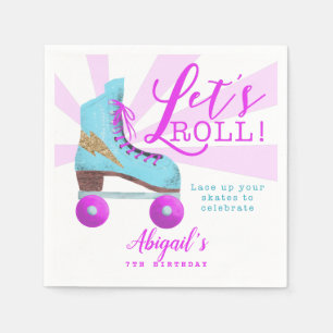 Laat rollen Rolschaatsen Verjaardagsfeest Servet
