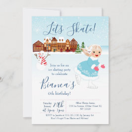 Laat Schaats verjaardagsuitnodiging Kaart