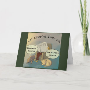 Laat slapende honden Lie LTCartoons Greetingcard Kaart
