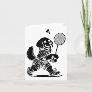 Laat spelen Badminton Player Shuttle Racket Kaart