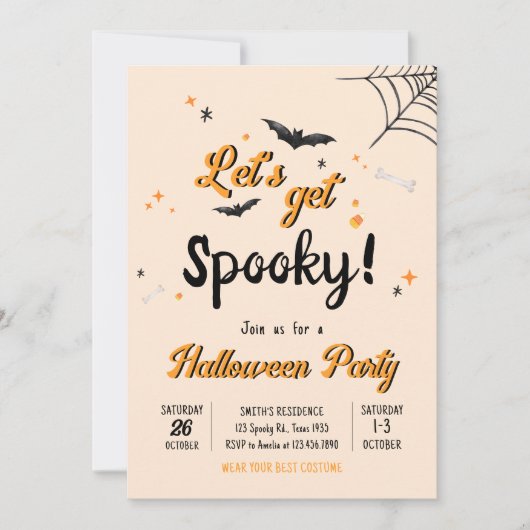 Laat Spooky Fun Halloween Party zien Kaart (Voorkant)