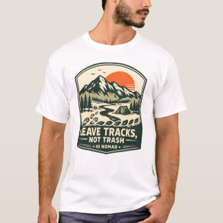 Laat Sporen Achter, Niet Afval – Klassiek Kamperen T-shirt