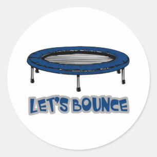 Laat Trampoline springen Ronde Sticker