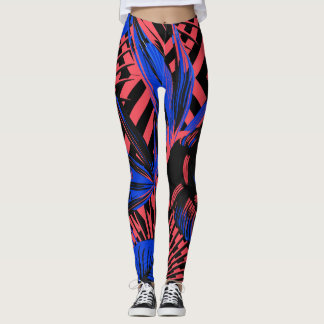 Laat tropisch patroon licht groen leggings