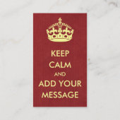 Laat uw eigen kalm Visitekaartje houden (Achterkant)