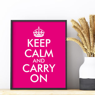 Laat uw eigen warme roze kalm houden en voer verde poster