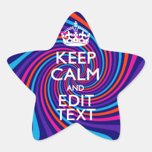 Laat uw Gezegde voor 'Keep Calm' op een meerkleuri Ster Sticker