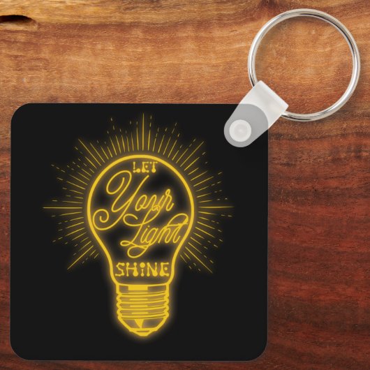 Laat uw gloeilamp grafisch u stralen sleutelhanger (Achterkant)