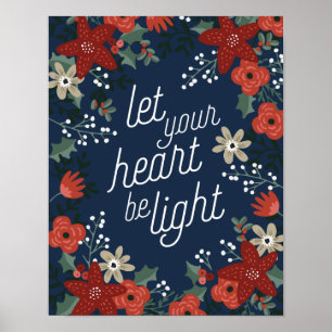 Laat uw hart licht Poinsettia Foliage Poster zijn