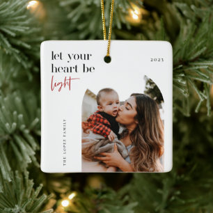 Laat uw hart lichtboogfoto zijn keramisch ornament
