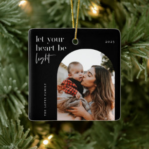 Laat uw hart lichtboogfoto zijn keramisch ornament