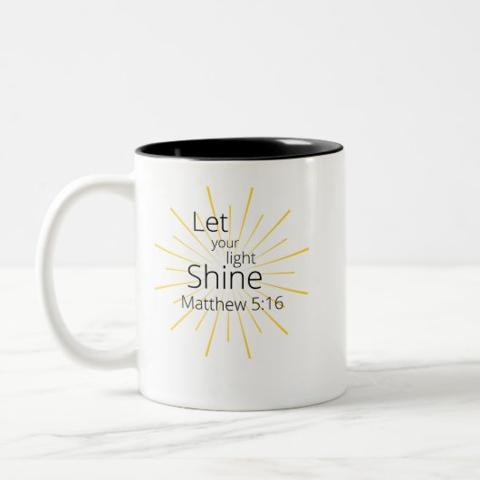Laat uw licht met Matthew 5:16 Mok schijnen (Links)