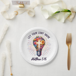 Laat uw licht schijnen papieren bordje