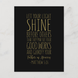 Laat uw licht schijnen voor anderen, Matteüs 5:16 Briefkaart