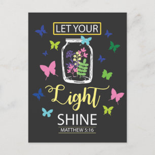 Laat uw lichte bloemen vlinder Christelijk Briefkaart