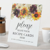 Laat uw receptkaarten hier Bruidsboeket Shower Her Reclamebord Met Voetstuk (Insitu)