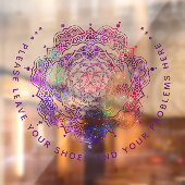 Laat uw schoenen en uw problemen hier achter. raamsticker (Vel 2)