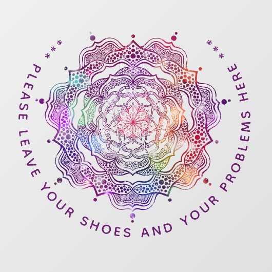 Laat uw schoenen en uw problemen hier achter. raamsticker (Vel)