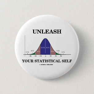 Laat uw statistische zelfbediening los (Humor van  Ronde Button 5,7 Cm
